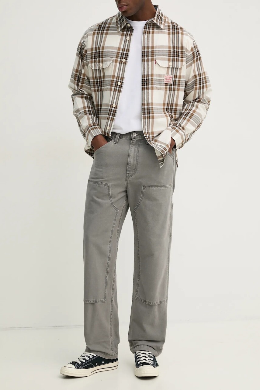 Bavlnené rifle Levi's 568 LOOSE STRT DBL KNEE pánske, A7367