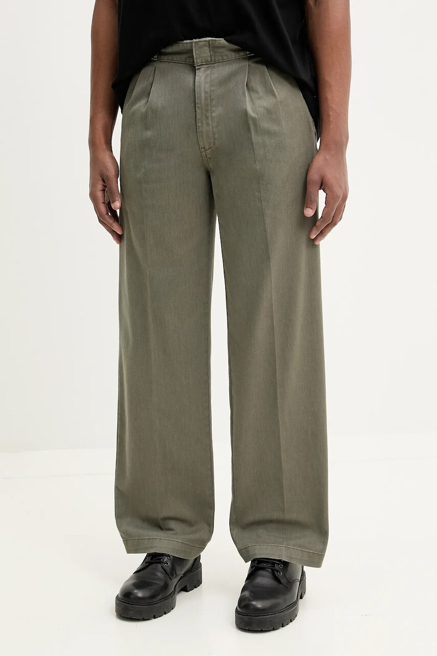 Nohavice Dickies pánske, zelená farba, rovné, DK0A4Z7FMGR1