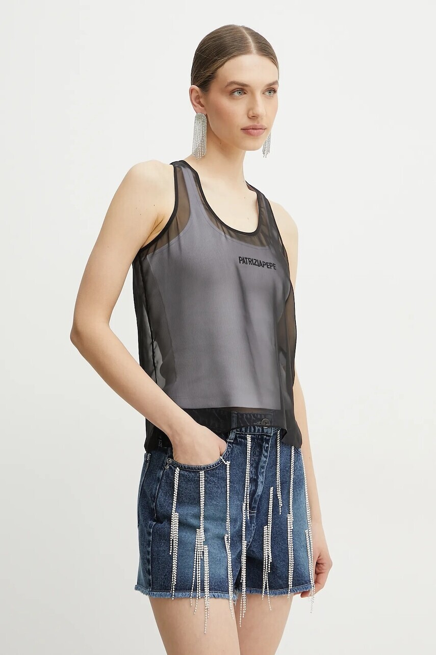 Top Patrizia Pepe čierna farba, 2C1613 A580