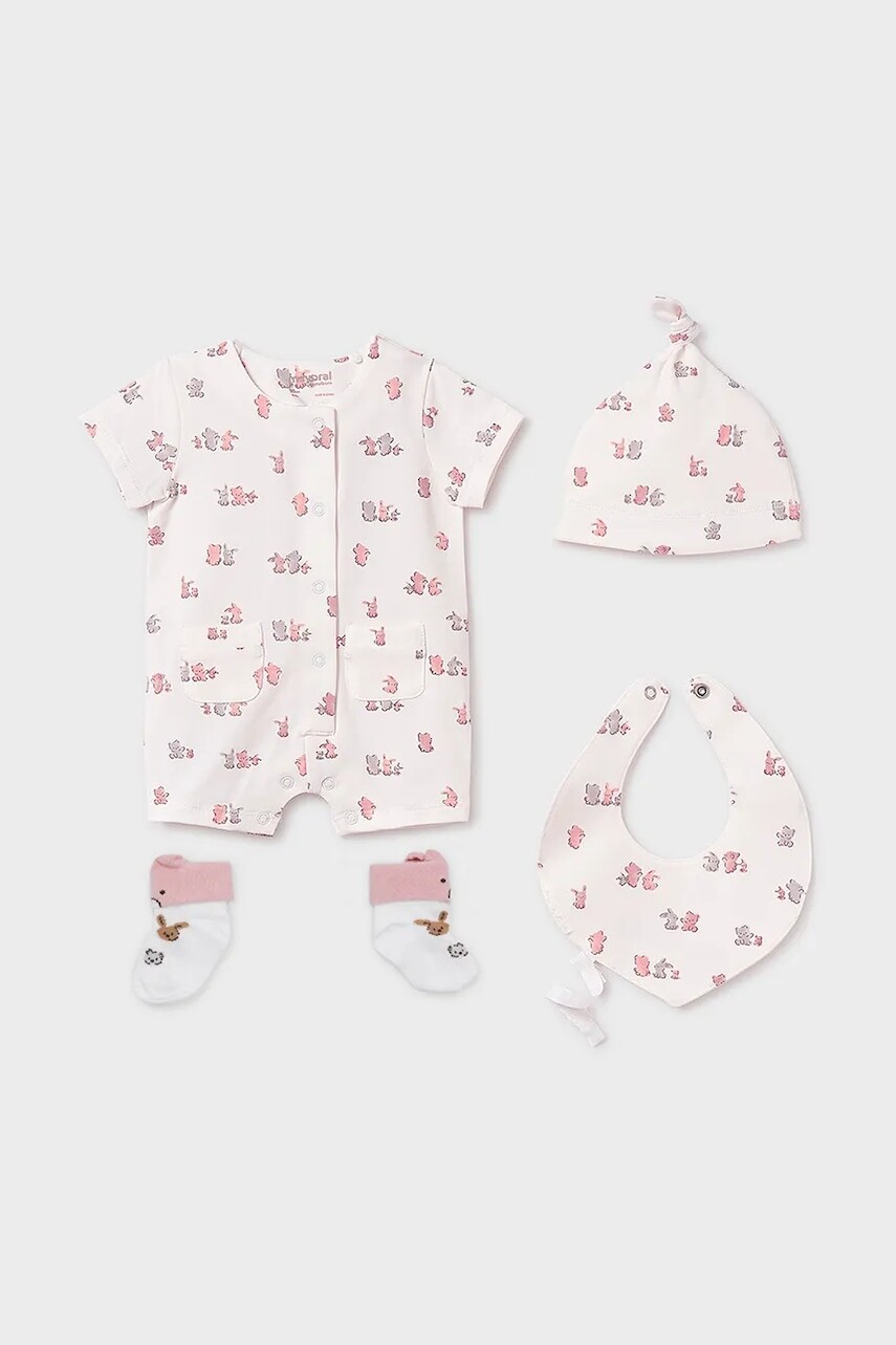 Sada pre bábätká Mayoral Newborn 4-pak béžová farba, 9910