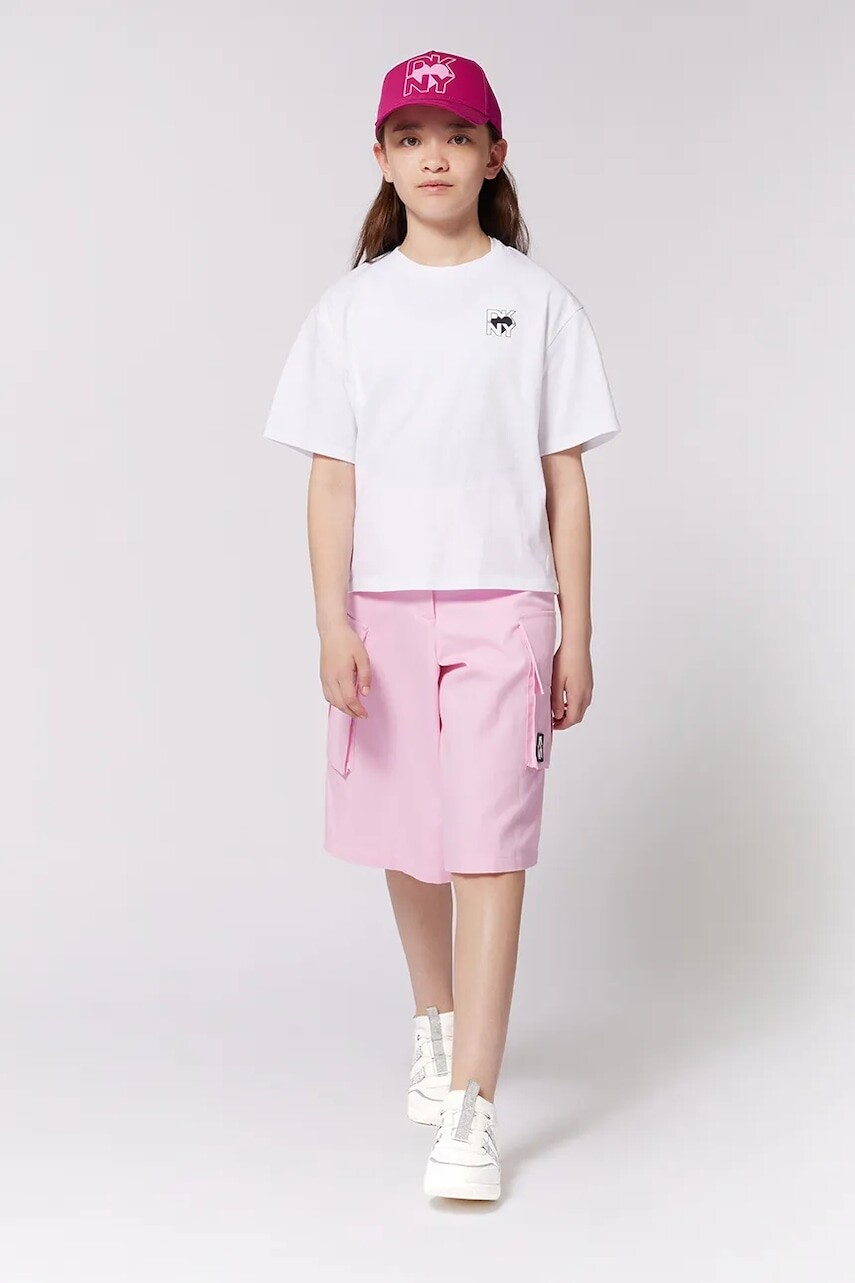 Detské bavlnené tričko Dkny biela farba, D62311
