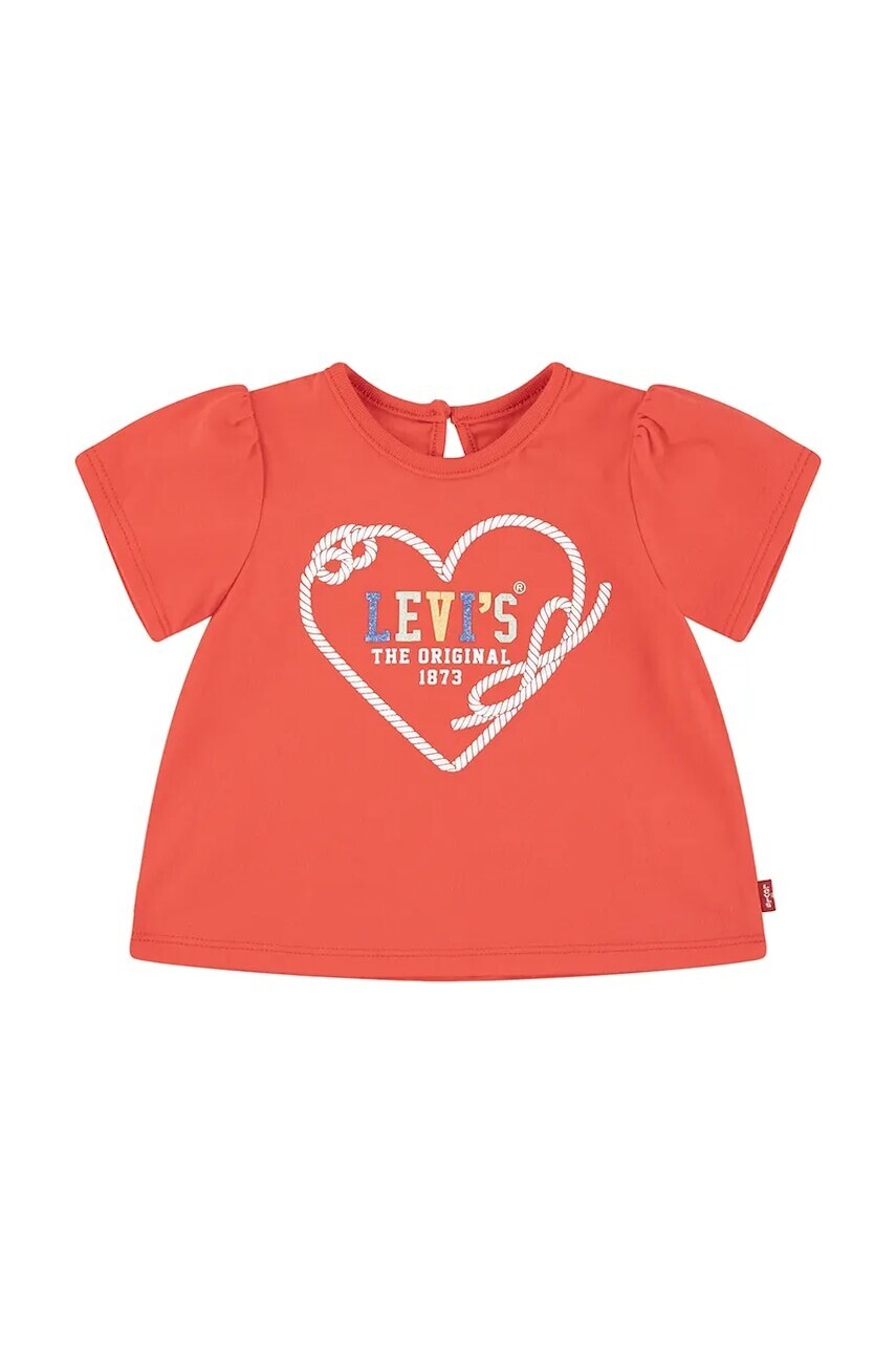 Tričko pre bábätko Levi's HEART SS PUFF SLEEVE SLV TEE červená farba, 1EM402