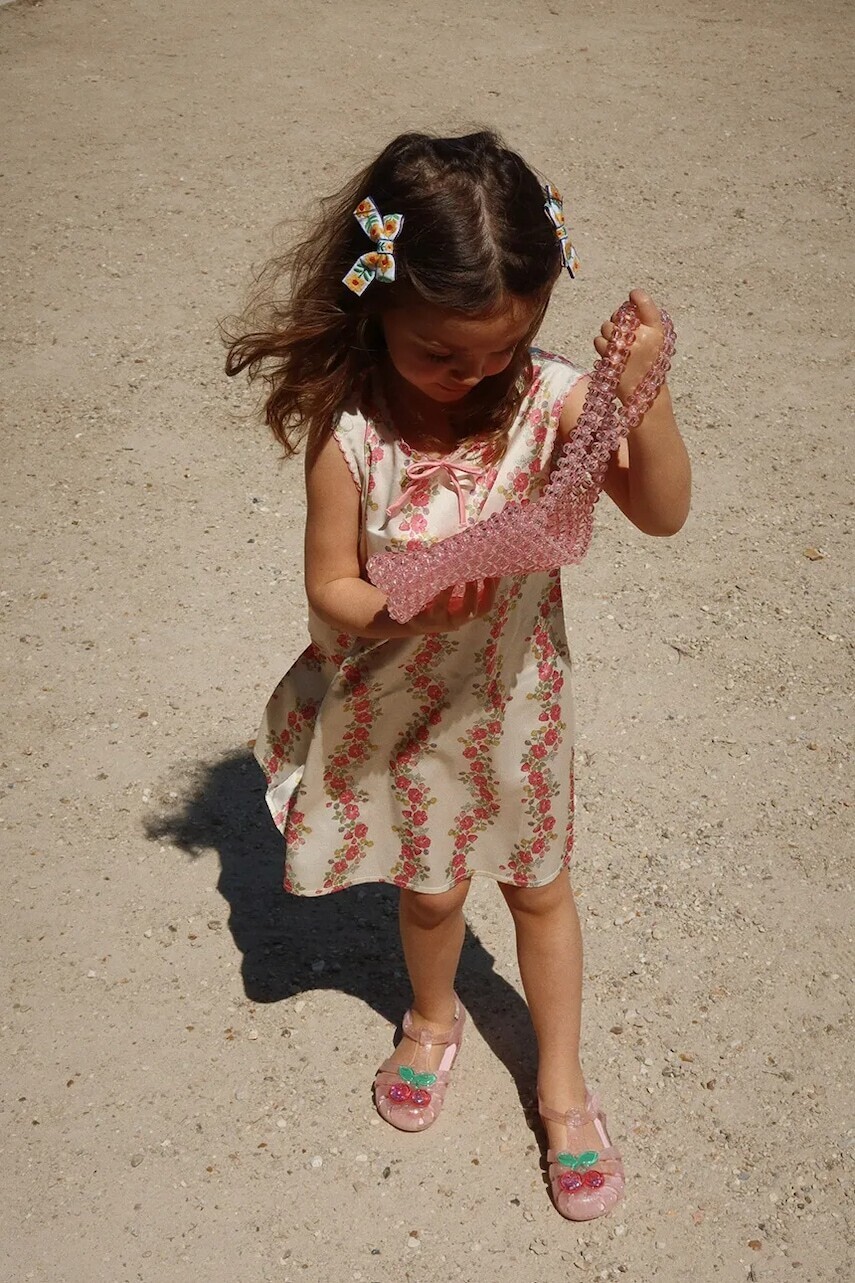 Dievčenské šaty Konges Sløjd SHEENY DRESS béžová farba, mini, rovný strih, KS102430