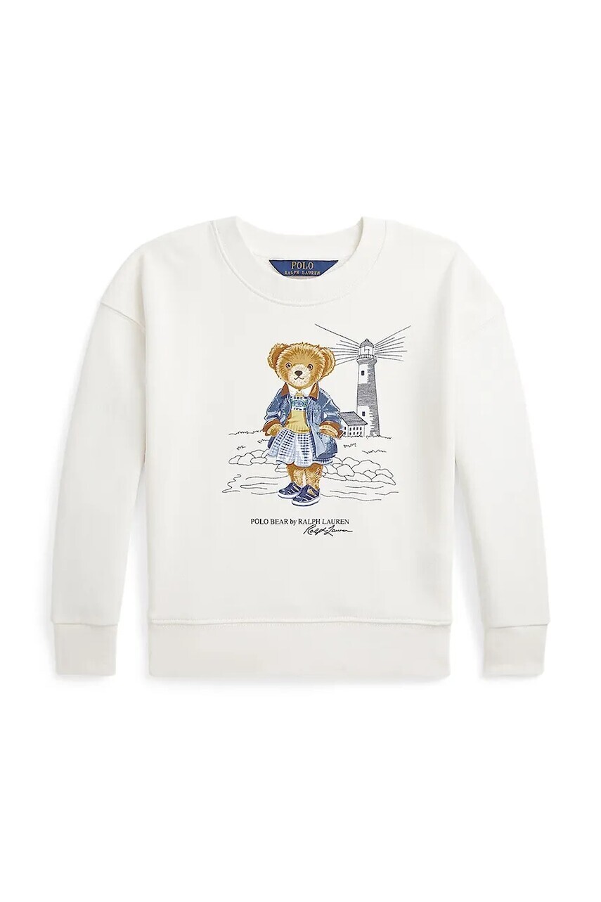 Detská mikina Polo Ralph Lauren biela farba, s potlačou, 312965156001