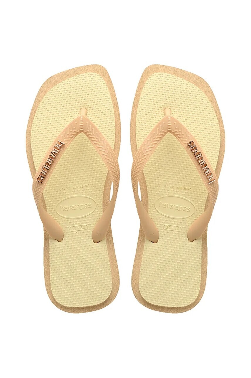 Šľapky Havaianas TOP SQUARE FUSION dámske, béžová farba, 4149944.0570