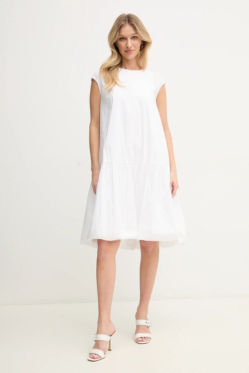 Šaty Liviana Conti biela farba, mini, oversize, L5SK73