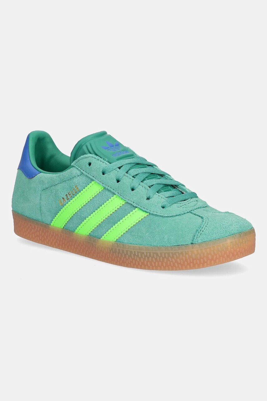 Semišové tenisky adidas Originals GAZELLE zelená farba, JP7127