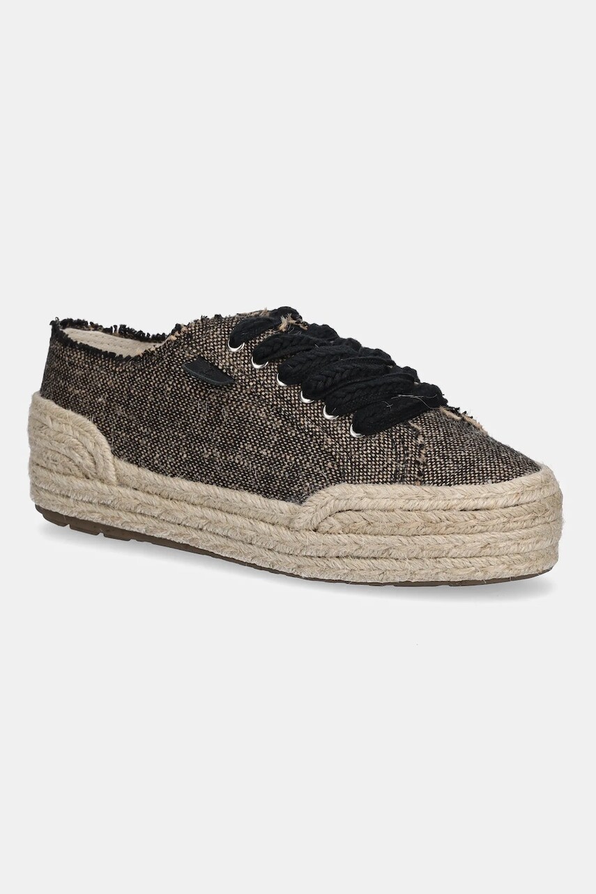 Espadrilky Emu Australia Ellery 2.0 čierna farba, na platforme, W13065 Black