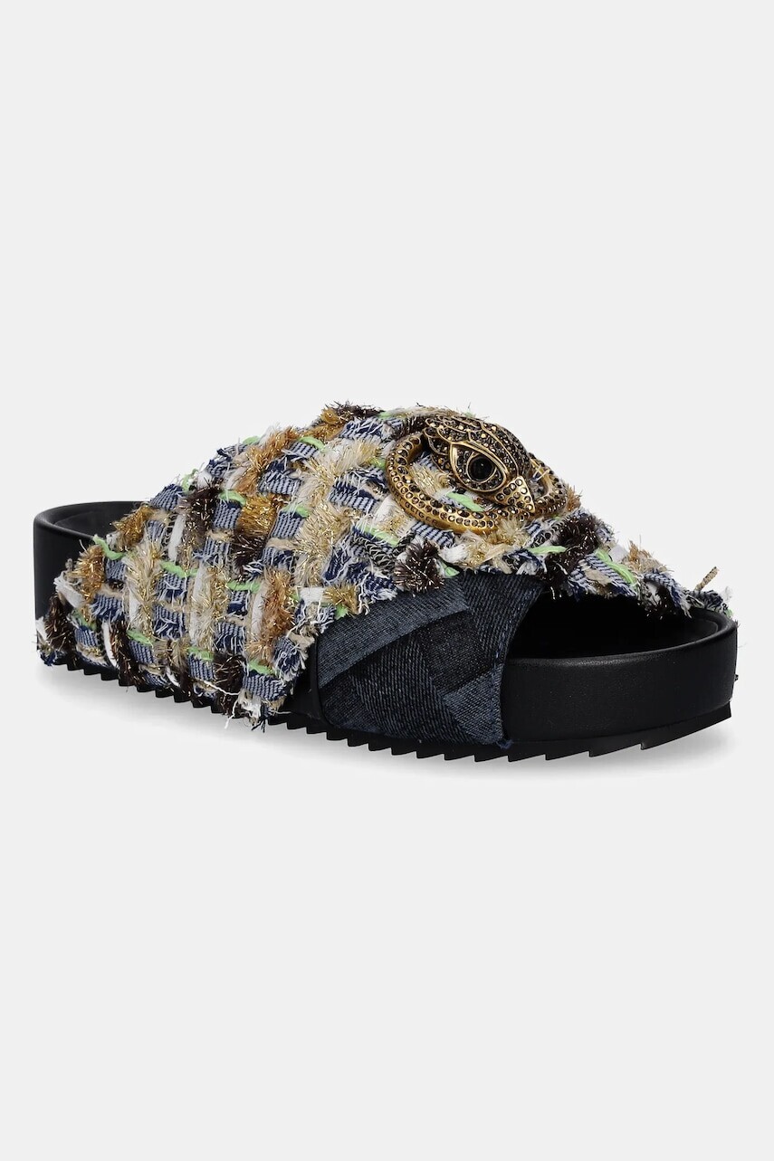 Šľapky Kurt Geiger London Chelsea Cross Strap dámske, tmavomodrá farba, na platforme, 3973189609