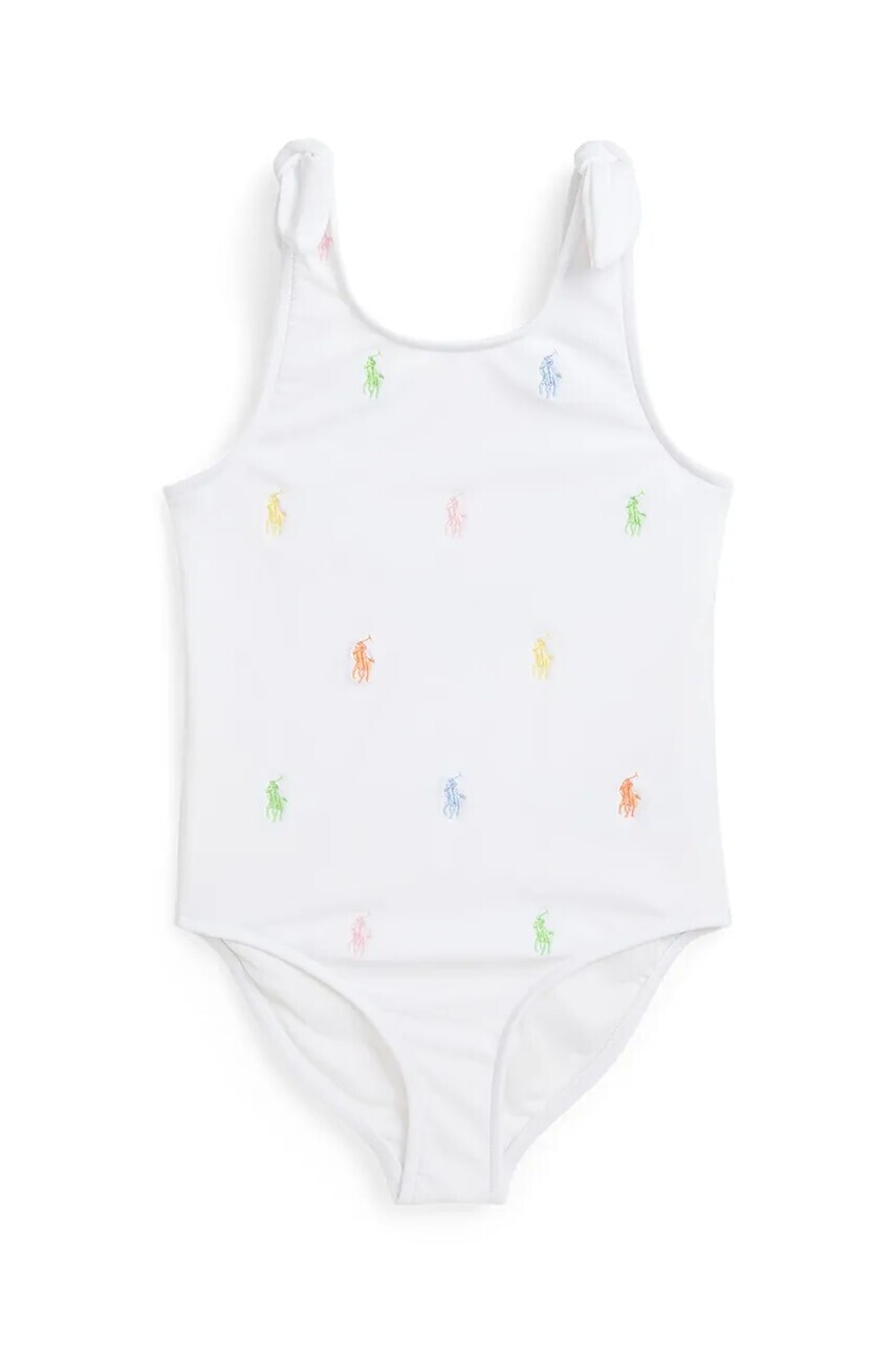 Jednodielne detské plavky Polo Ralph Lauren biela farba, 312964789002