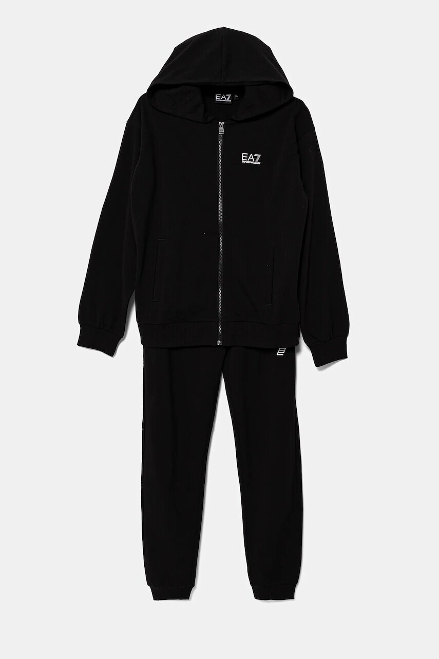Detská tepláková súprava EA7 Emporio Armani čierna farba, 7G000048 AF13135