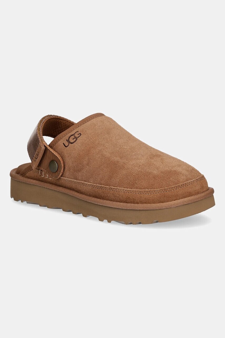 Šľapky UGG Goldencoast Clog II pánske, hnedá farba, 1166915-CHE