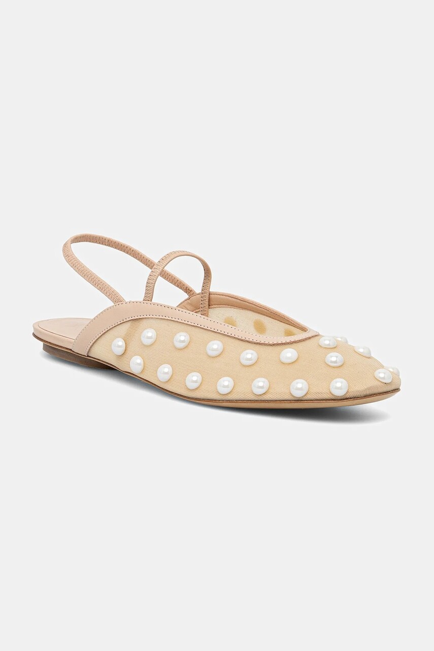Baleríny Weekend Max Mara SONNI béžová farba, s otvorenou pätou, 2515521155600