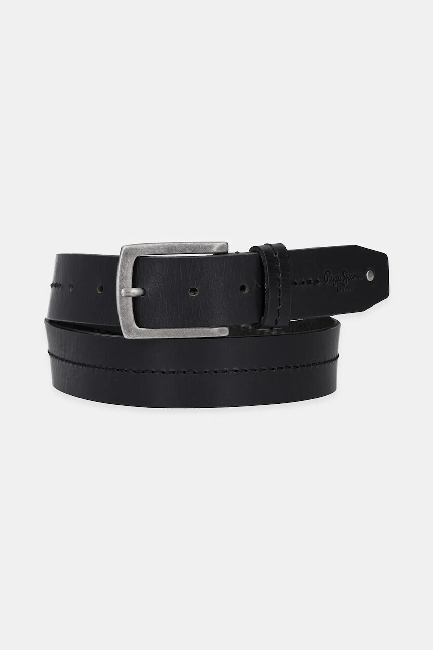 Opasok Pepe Jeans AIDAN BELT pánsky, čierna farba, PM021048