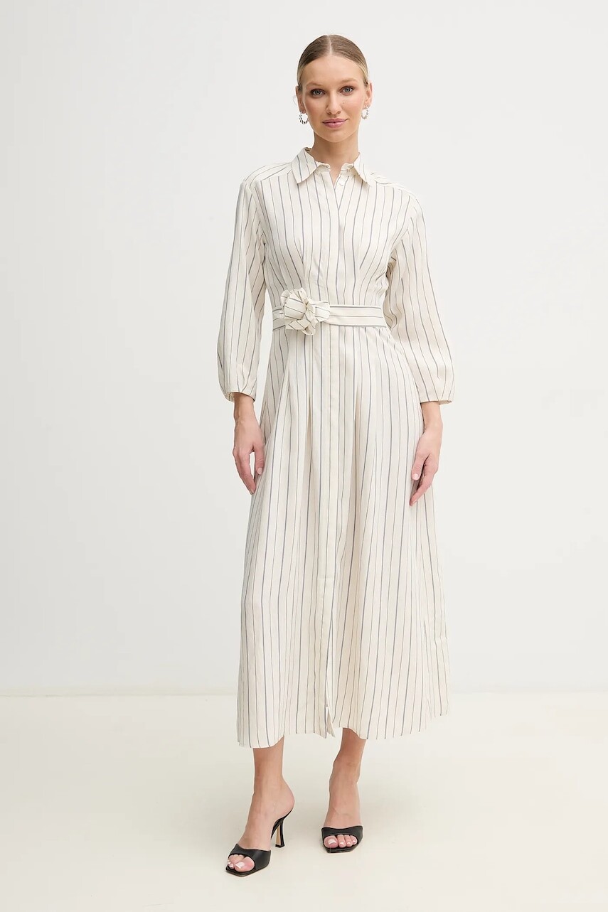 Šaty Marella DENIS béžová farba, maxi, rovný strih, 2513221111200