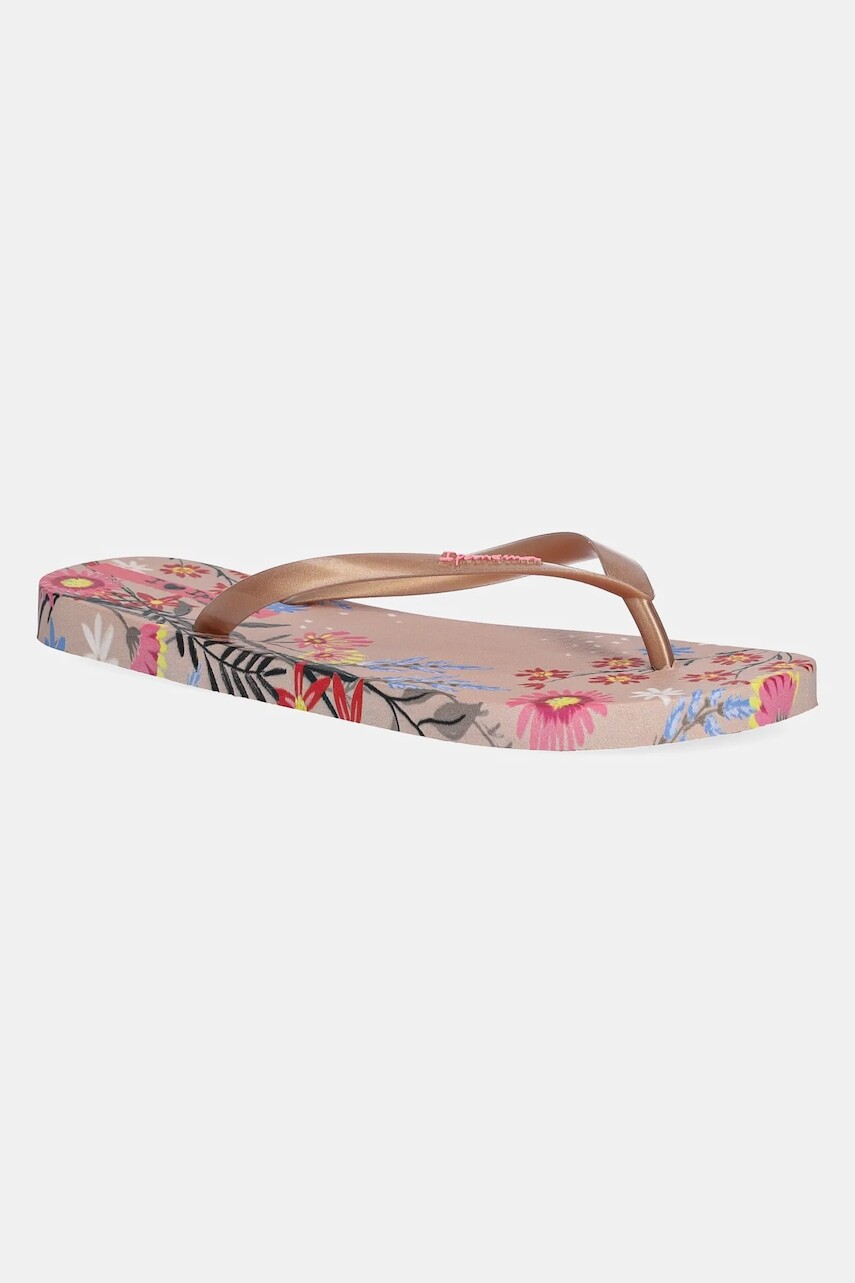 Šľapky Ipanema VERAO TROPIC dámske, béžová farba, na plochom podpätku, 27197-BB268