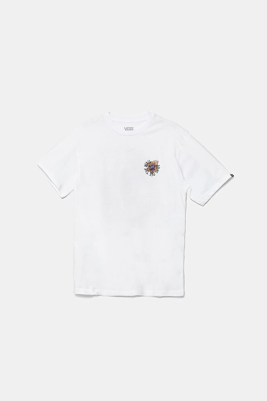 Bavlnené tričko Vans Vortex biela farba, s potlačou, VN000MKHWHT1