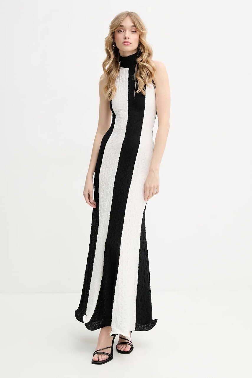 Šaty MSGM čierna farba, maxi, áčkový strih, 3842MDA29Y.257317
