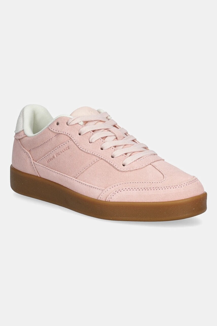 Semišové tenisky Armani Exchange ružová farba, XDX182 XV868 01081