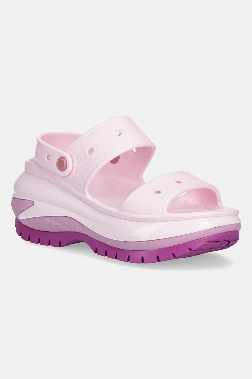 Šľapky Crocs Classic Mega Crush Sandal ružová farba, na platforme, 207989.5BX