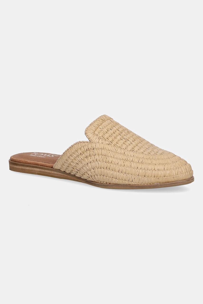 Šľapky Toms RAFFIA béžová farba, 10022007