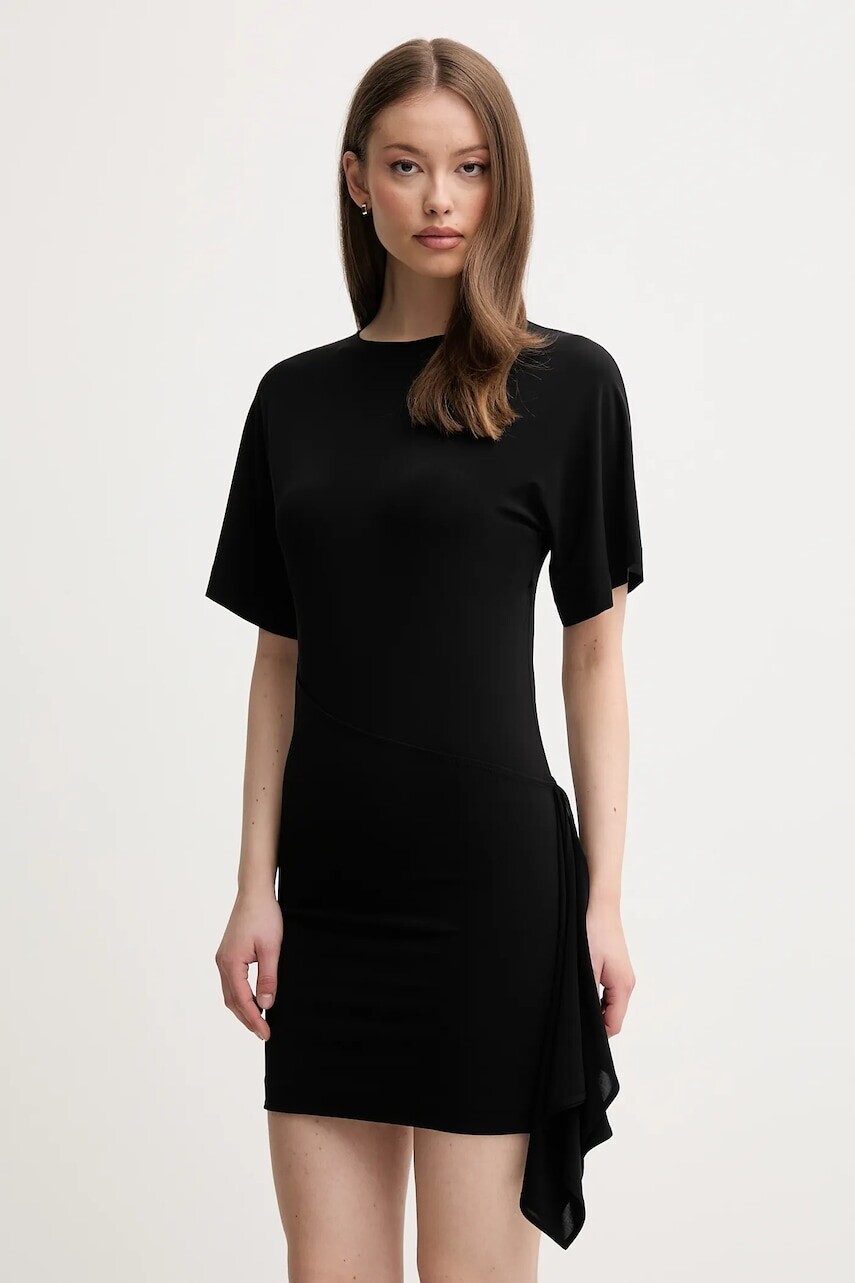 Šaty Emporio Armani čierna farba, mini, priliehavé, EW001757 AF15394