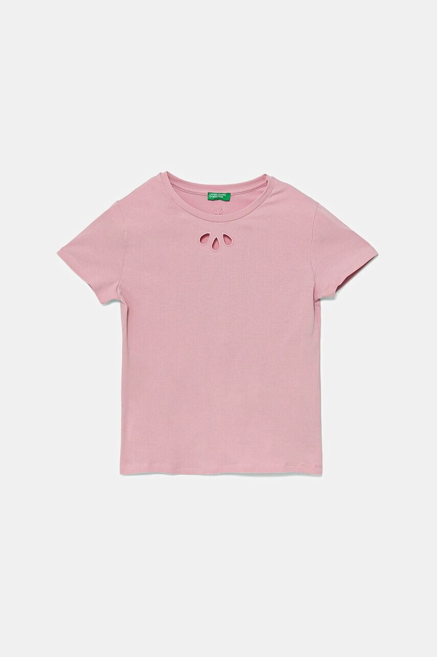Detské tričko United Colors of Benetton ružová farba, 3P4ZC10O0