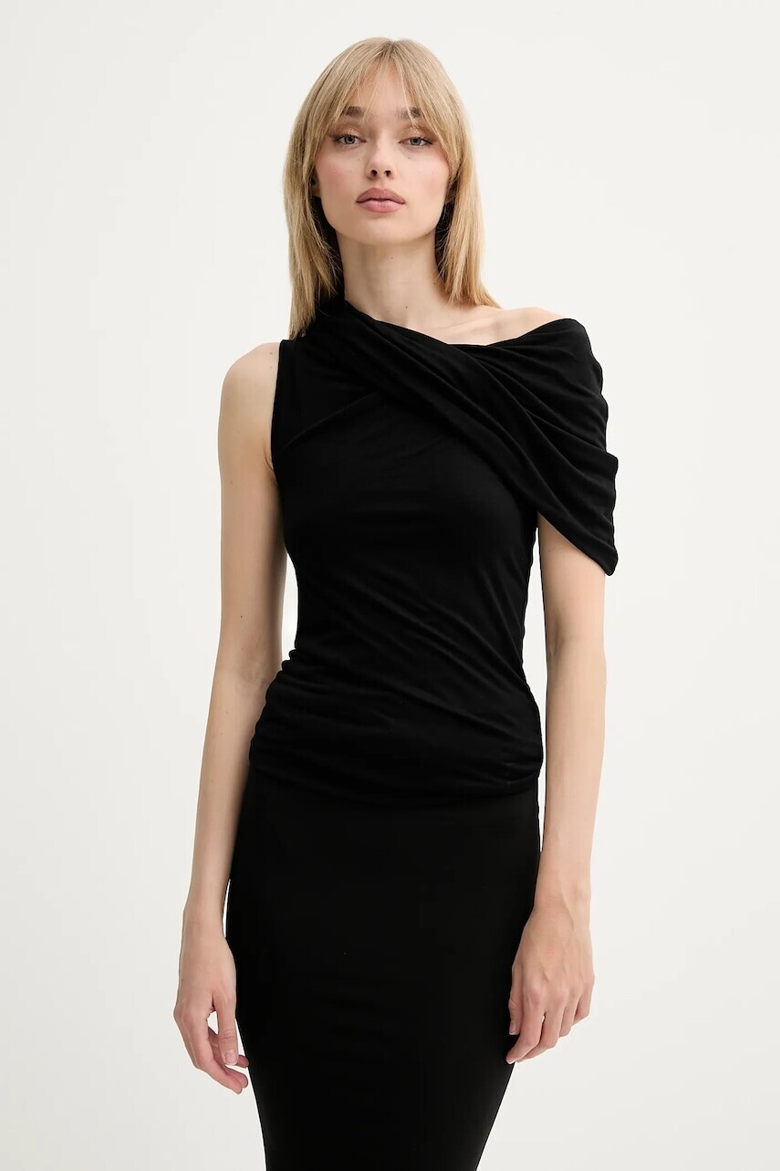 Blúzka Rick Owens Lilies čierna farba, jednofarebná, LI01E4223RV