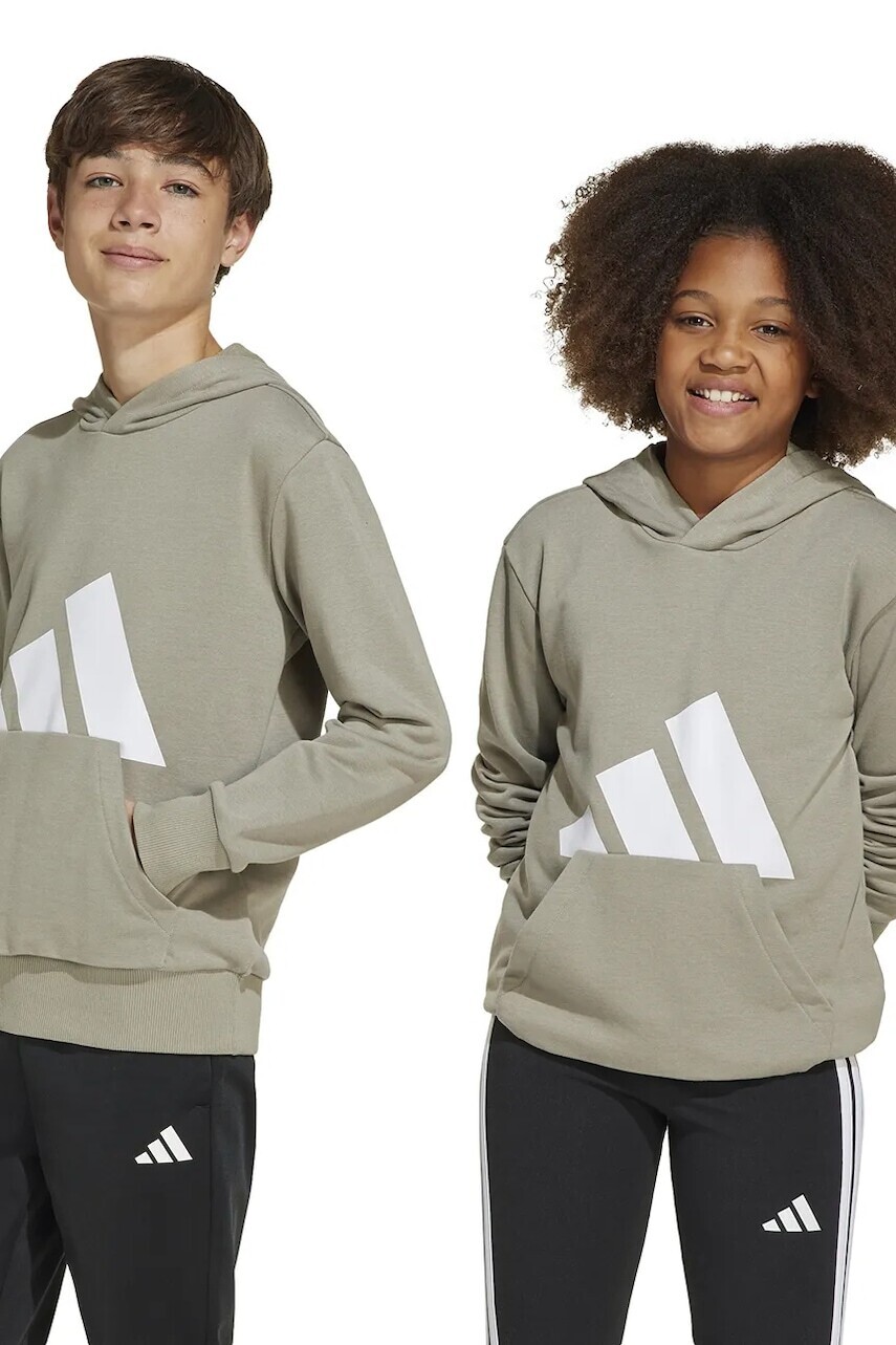 Detská mikina adidas béžová farba, s potlačou, JC9673