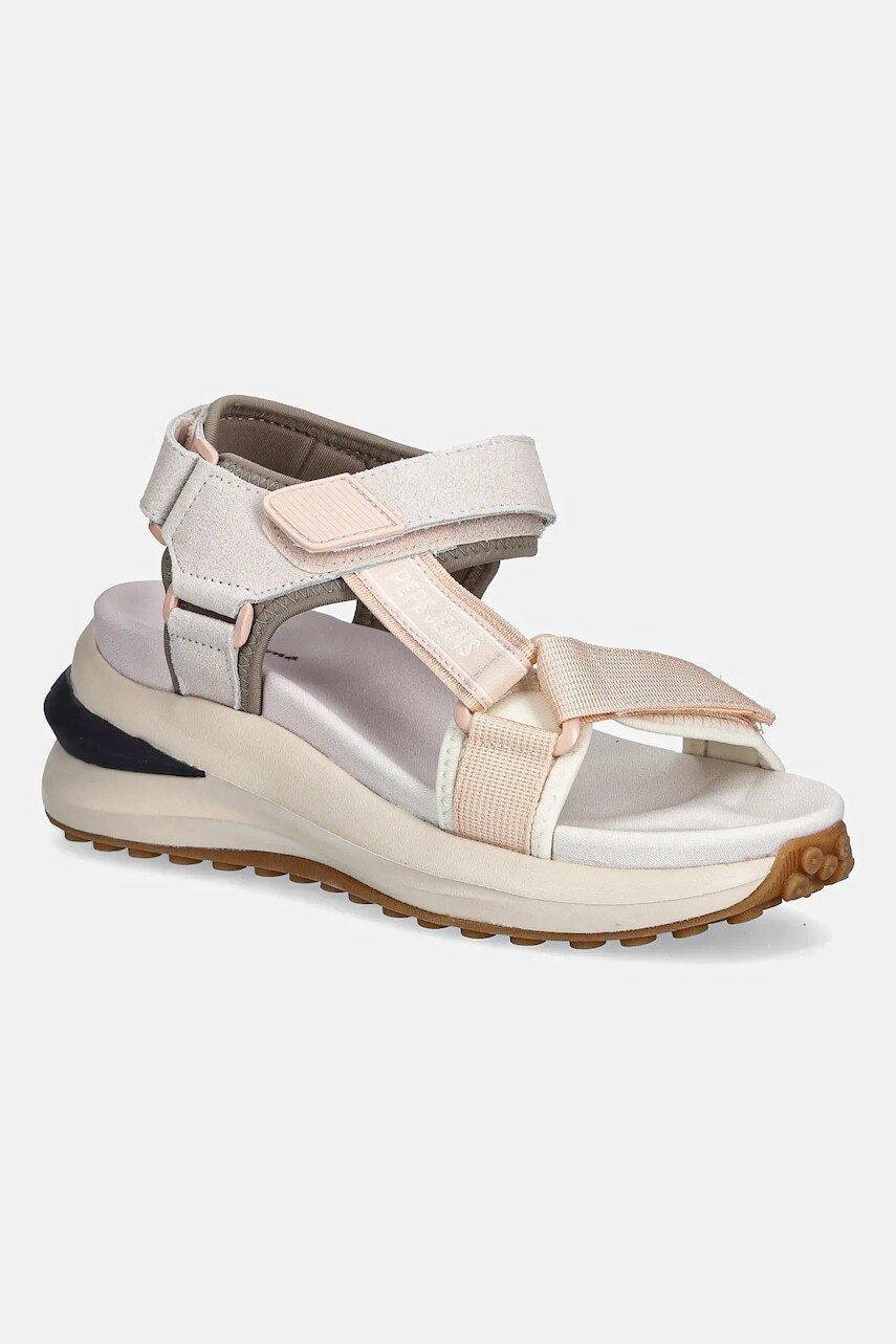 Sandále Pepe Jeans WINSLOVE SPORT béžová farba, na platforme, PLS90708