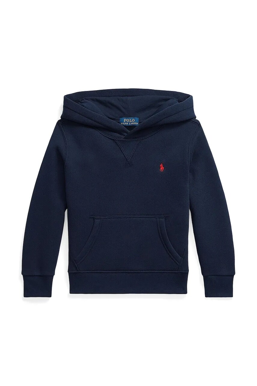 Mikina Polo Ralph Lauren tmavomodrá farba, s kapucňou, jednofarebná, 322749954059
