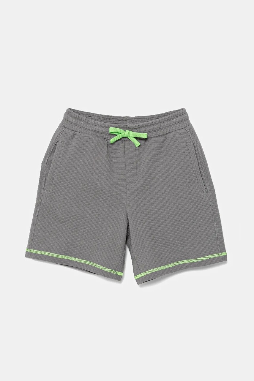 Detské bavlnené šortky United Colors of Benetton šedá farba, nastaviteľný pás 38OHG901V