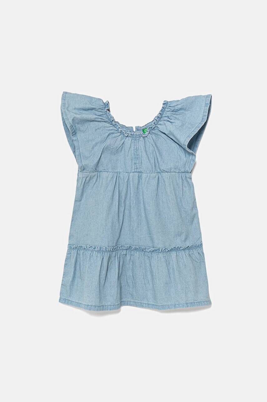 Dievčenské bavlnené šaty United Colors of Benetton midi, áčkový strih, 4DHJGV02H