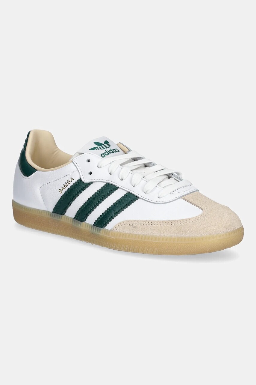 Kožené tenisky adidas Originals Samba OG biela farba, JS3831