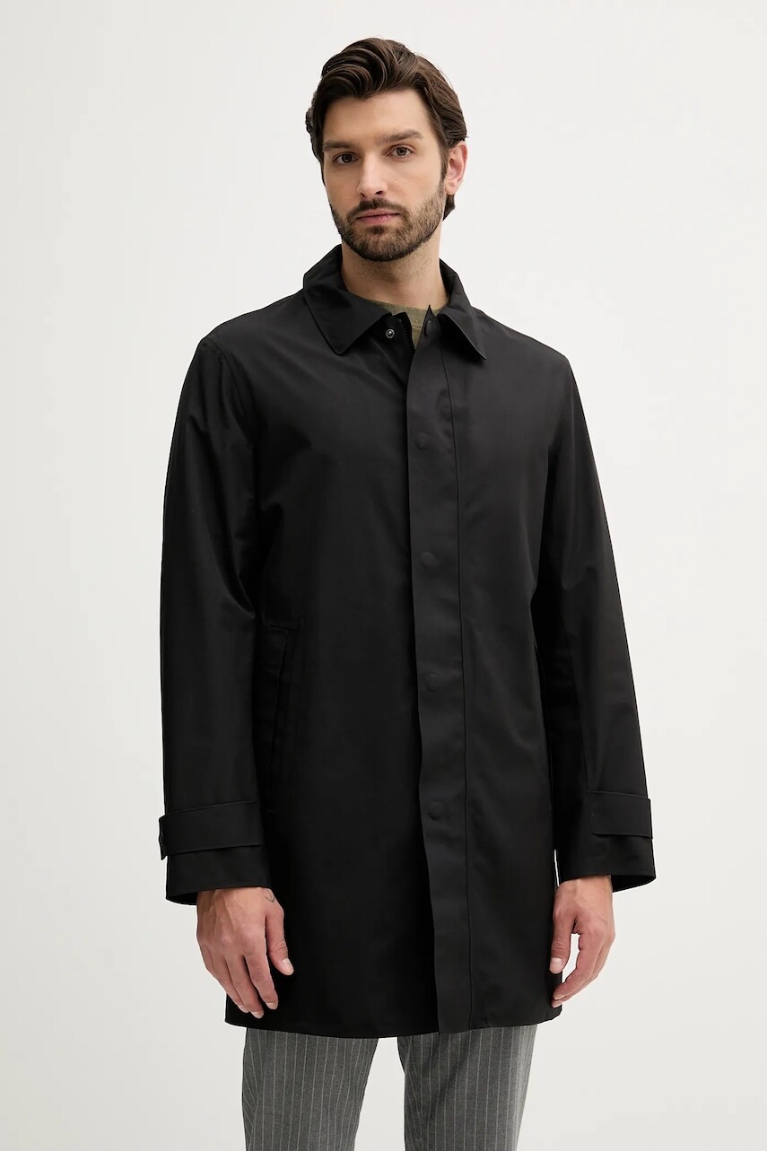 Kabát BOSS čierna farba, prechodná, 50543262