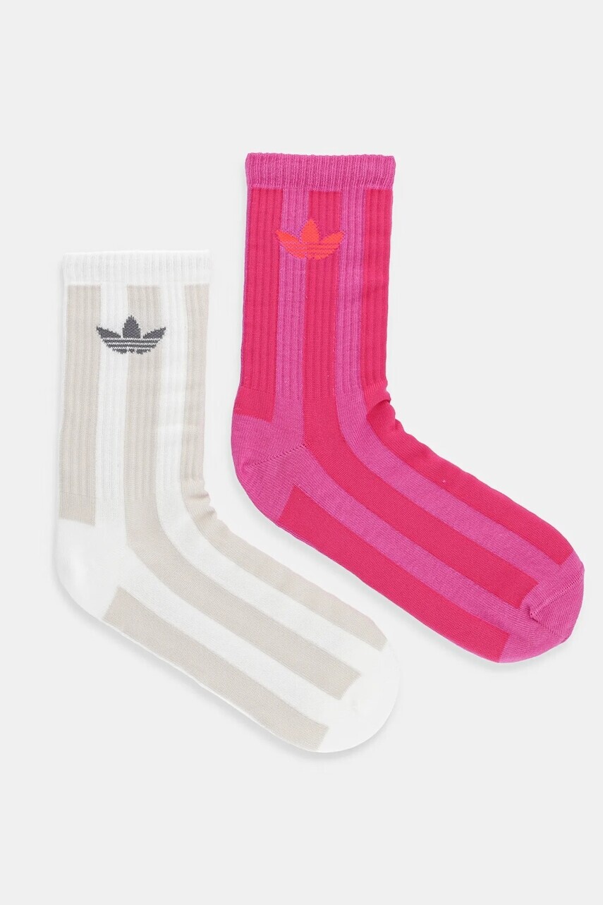 Ponožky adidas Originals Striped 2-pak ružová farba, JW2987