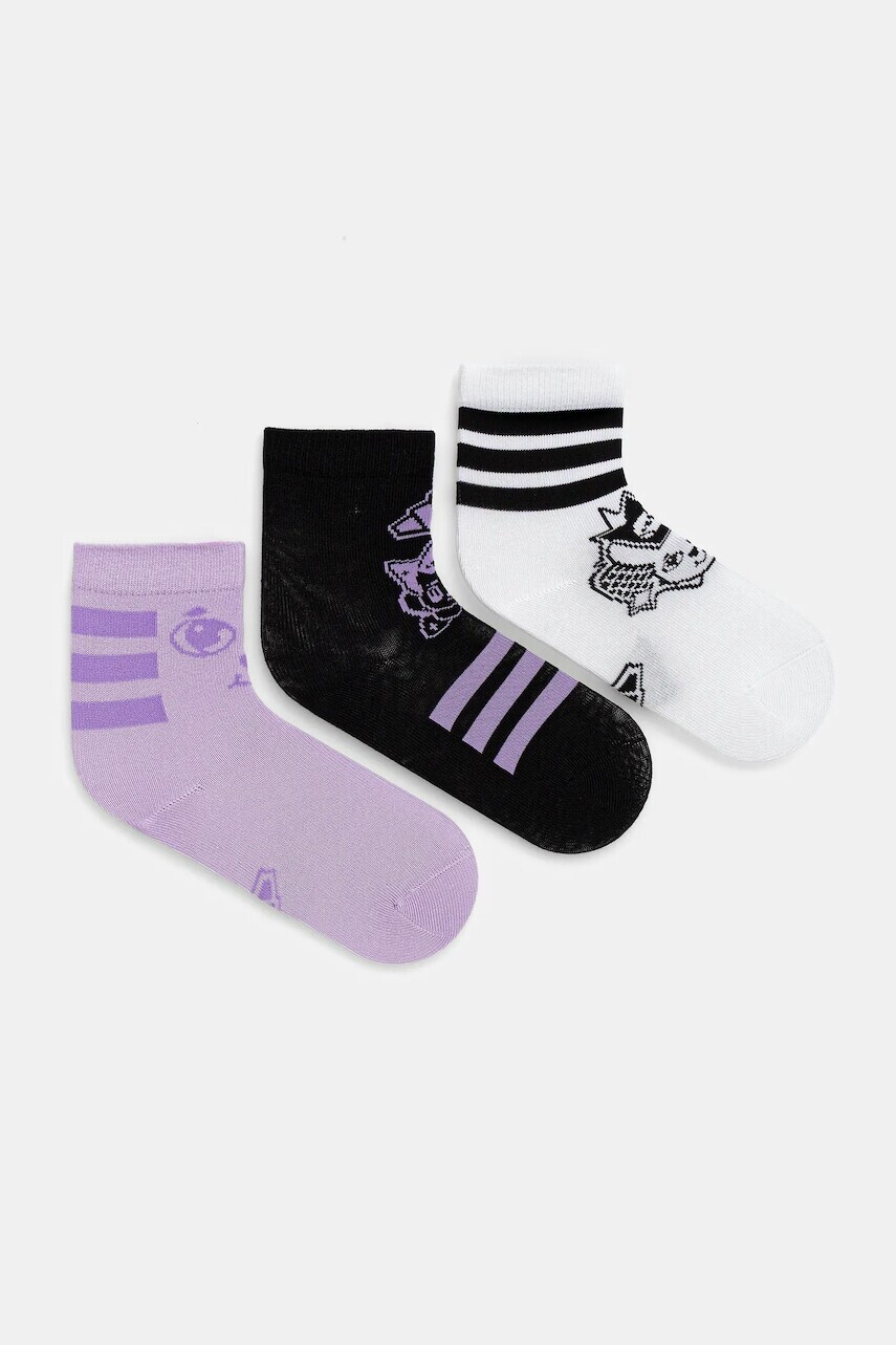 Detské ponožky adidas Performance 3-pak fialová farba, JV5125