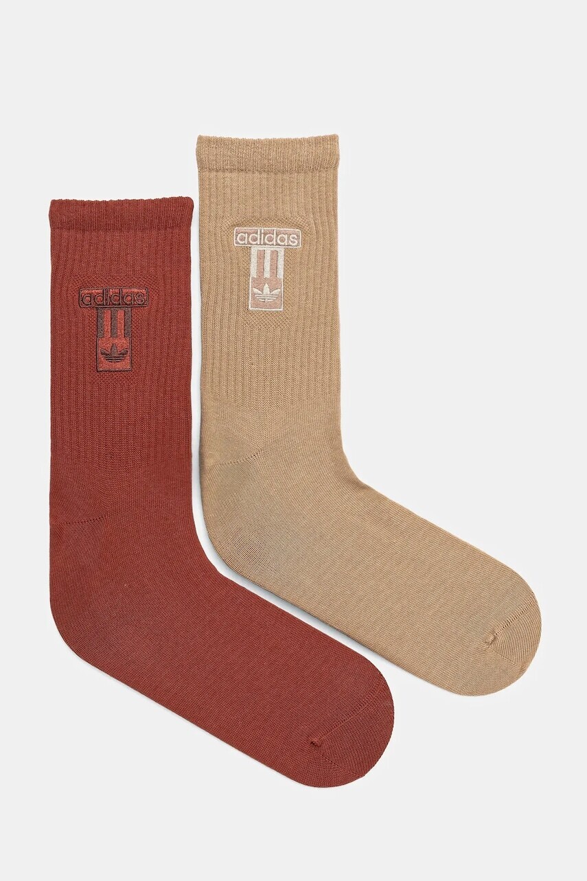 Ponožky adidas Originals Adibreak 2-pak hnedá farba, JX5196