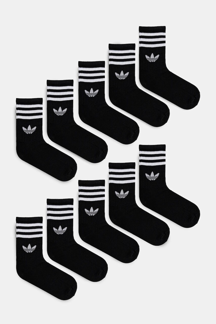 Ponožky adidas Originals 3-Stripes 6-pak čierna farba, JV7411