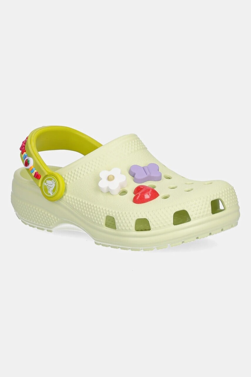 Detské šľapky Crocs CLASSIC FRIENDSHIP BRACELET CLOG T zelená farba, 211307