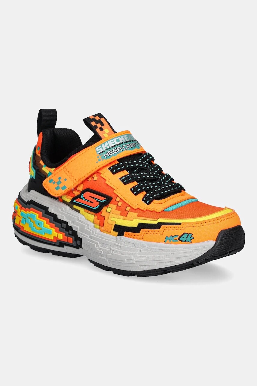 Detské tenisky Skechers MEGA-CRAFT 4K oranžová farba, 402160L