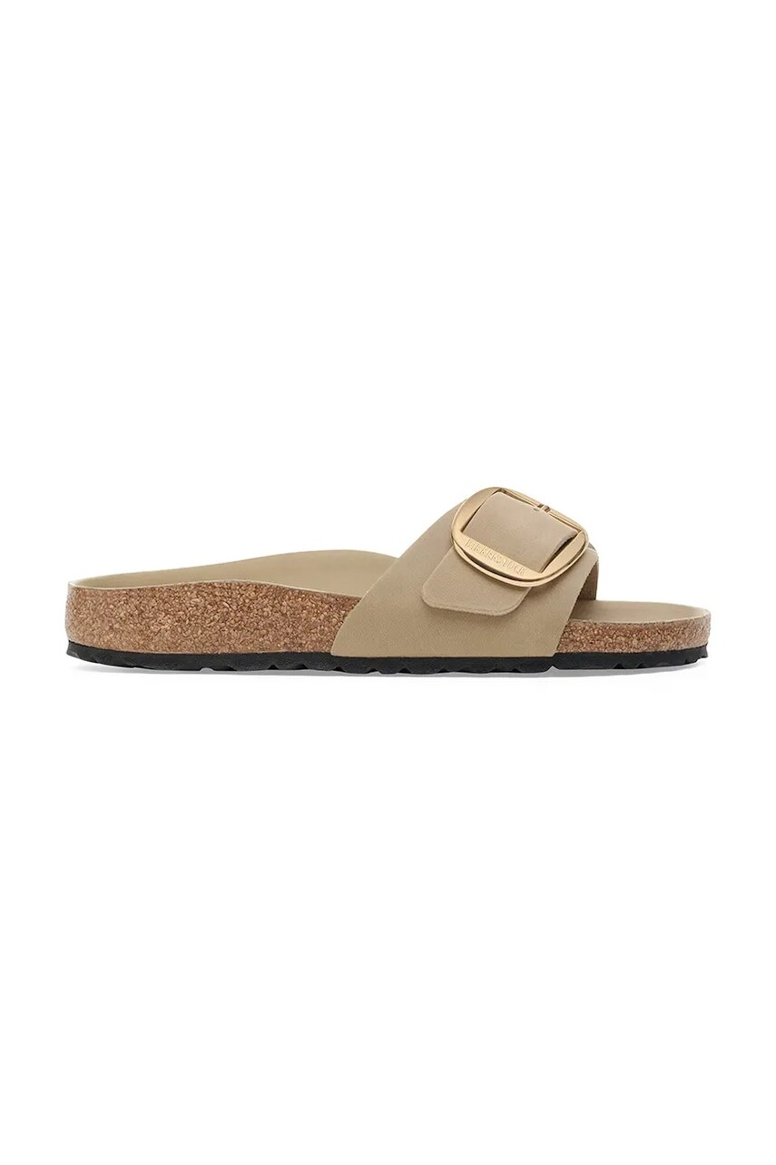 Kožené šľapky Birkenstock Madrid Big Buckle béžová farba, 1030467