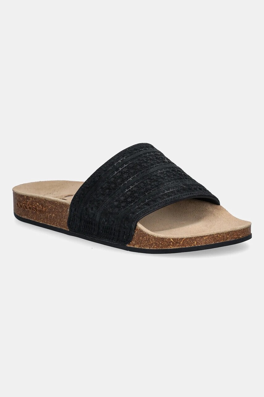 Semišové šľapky adidas Originals Adilette RS čierna farba, JR3596