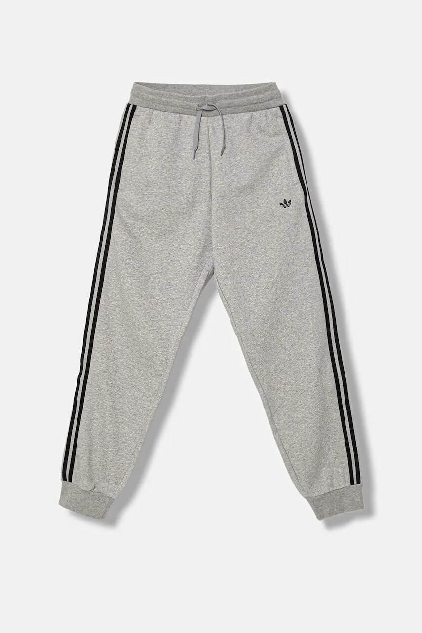 Detské tepláky adidas Originals šedá farba, melanžové, JW1090