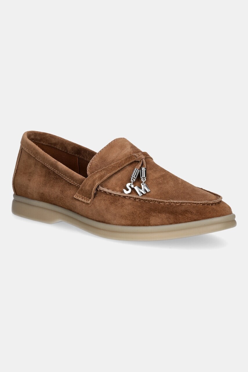 Semišové mokasíny Steve Madden Portland hnedá farba, na plochom podpätku, 11003148