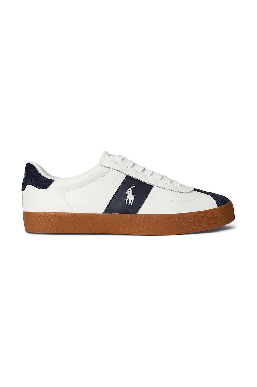 Kožené tenisky Polo Ralph Lauren Court Vlc Pp biela farba, 816974111003