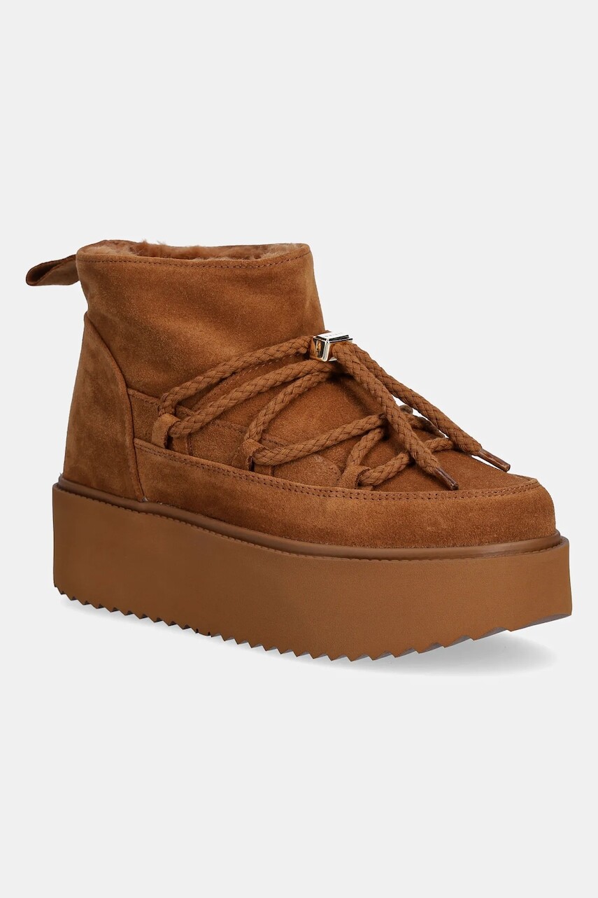 Semišové snehule Inuikii Classic Low Platform žltá farba, 1001.006.0012.660