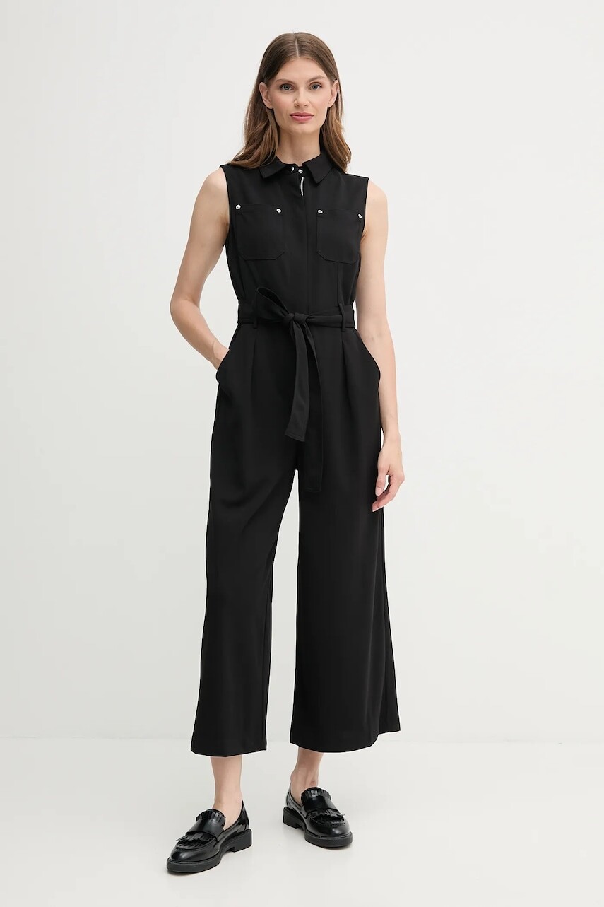 Overal Dkny čierna farba, s golierom, DD5B1L16