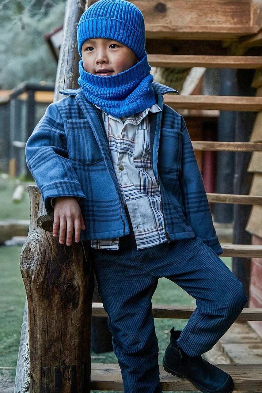 Detské nohavice Mayoral Joggery sztruks tmavomodrá farba, 4568