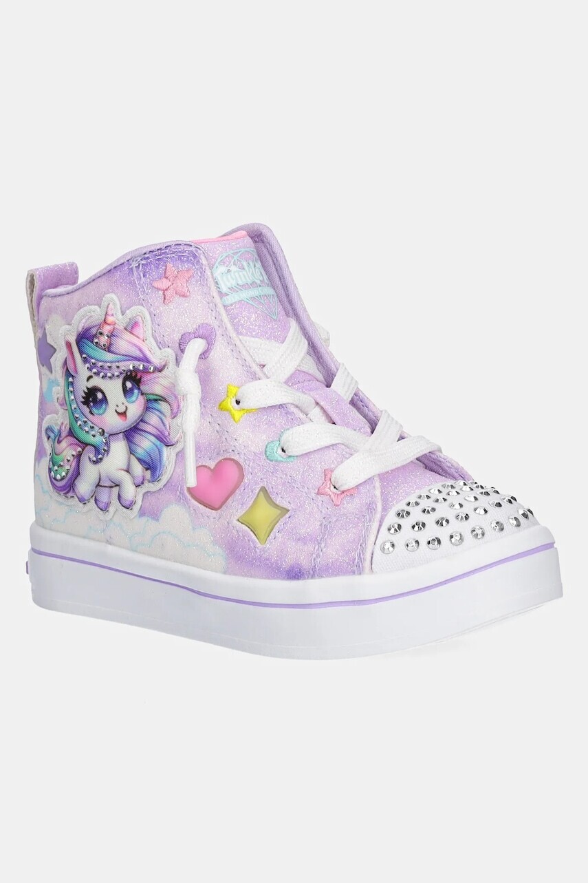 Detské tenisky Skechers TWI-LITES 2.0 - UNICORN GLAM fialová farba, 314378N